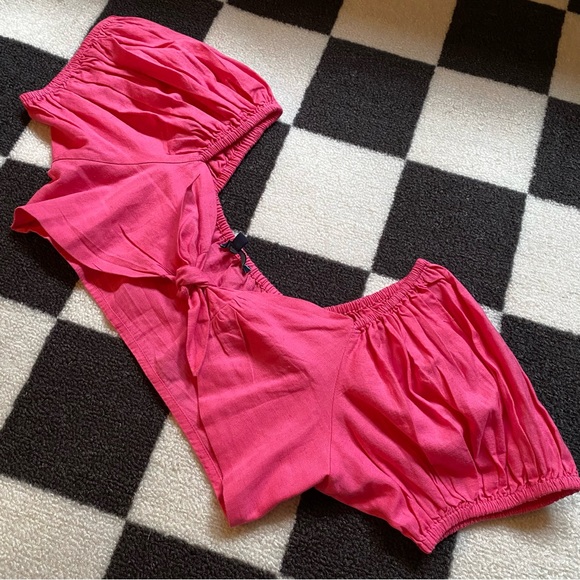 shore brand puffed sleeve top - Picture 3 of 7